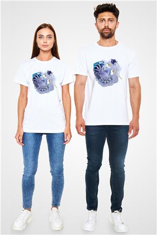 Yengeç Burcu Unisex Baskılı Beyaz Tişört - Tshirt