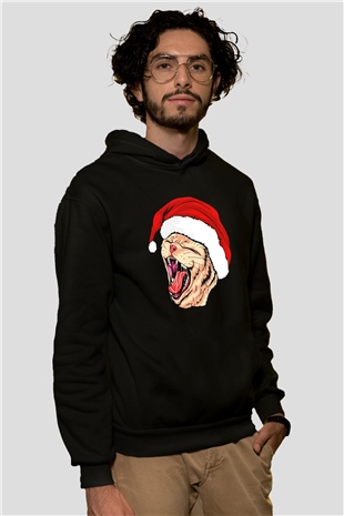 Yeni Yıl KediSiyah  Unisex Hoodie