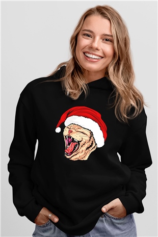 Yeni Yıl KediSiyah  Unisex Hoodie