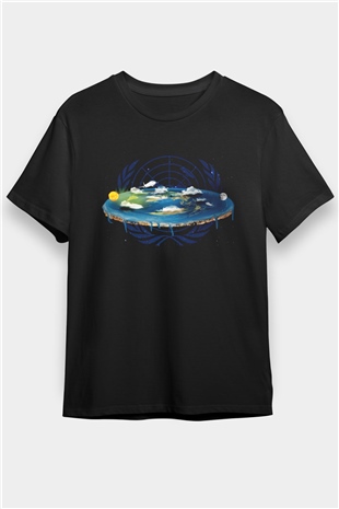 Yer yüzü Siyah Unisex Tişört T-Shirt - TişörtFabrikası