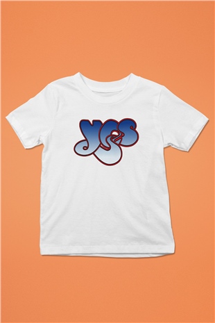Yes Baskılı Beyaz Unisex Çocuk Tişört