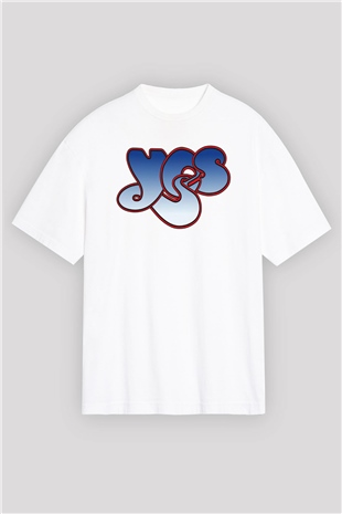 Yes Beyaz Unisex Oversize Tişört T-Shirt