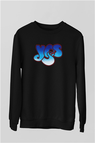 Yes Siyah Unisex Sweatshirt