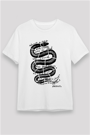Yılan Beyaz Unisex Tişört T-Shirt - TişörtFabrikası
