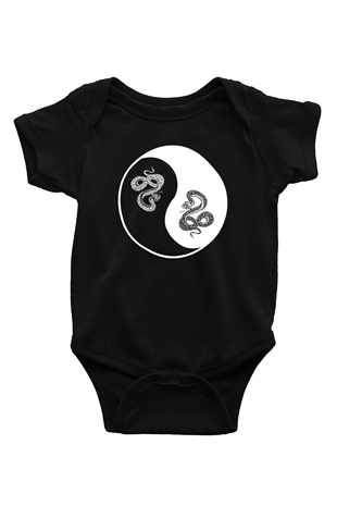 Yılan Siyah Bebek Body - Zıbın