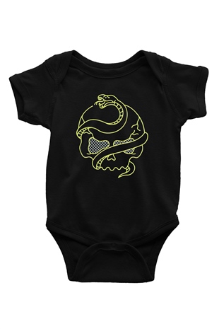 Yılan Siyah Bebek Body - Zıbın