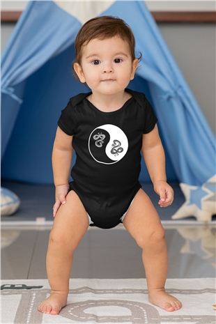 Yılan Siyah Bebek Body - Zıbın