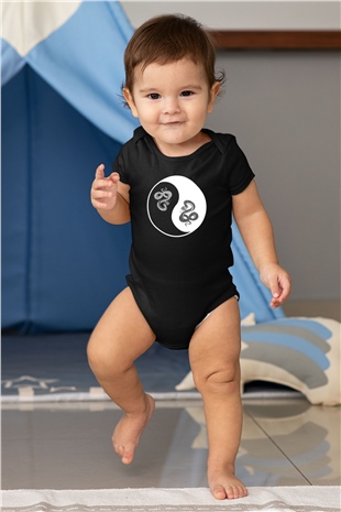 Yılan Siyah Bebek Body - Zıbın