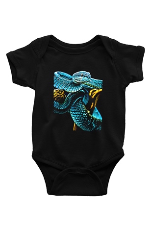 Yılan Siyah Bebek Body - Zıbın