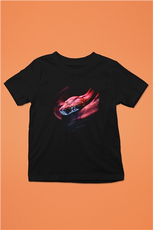 Yılan Siyah Unisex Çocuk Tişört