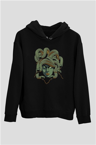 Yılan Siyah Unisex Hoodie