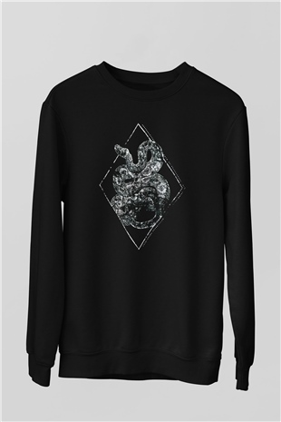 Yılan Siyah Unisex Sweatshirt