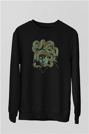 Yılan Siyah Unisex Sweatshirt