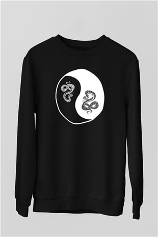 Yılan Siyah Unisex Sweatshirt