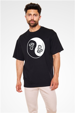 Yılan Siyah Oversize Tişört Oversize T-shirt - TişörtFabrikası