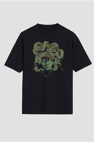 Yılan Siyah Oversize Tişört Oversize T-shirt - TişörtFabrikası
