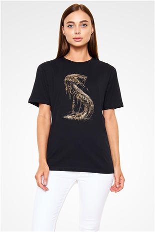 Yılan Siyah Unisex Tişört T-Shirt - TişörtFabrikası