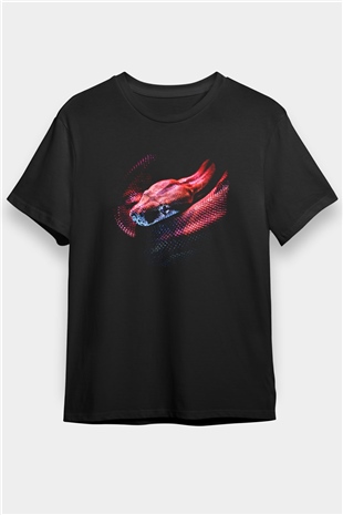 Yılan Siyah Unisex Tişört T-Shirt - TişörtFabrikası