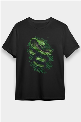 Yılan Siyah Unisex Tişört T-Shirt - TişörtFabrikası