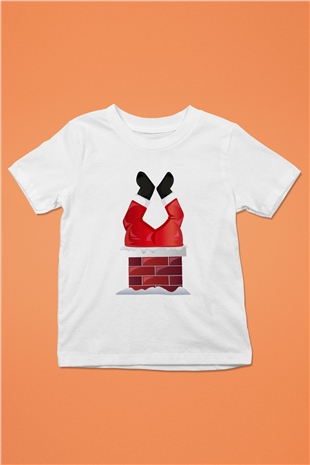 Yılbaşı Baskılı Beyaz Unisex Çocuk Tişört