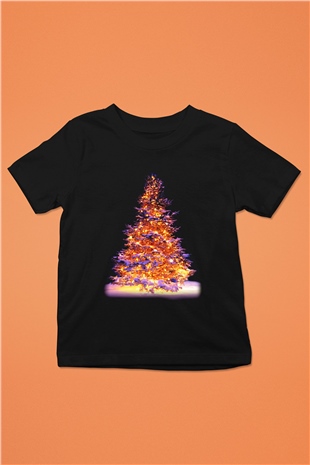 Yılbaşı Baskılı Siyah Unisex Çocuk Tişört