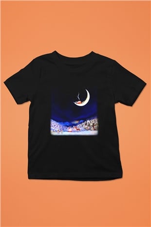 Yılbaşı Baskılı Siyah Unisex Çocuk Tişört
