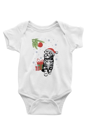 Yılbaşı Beyaz Bebek Body - Zıbın