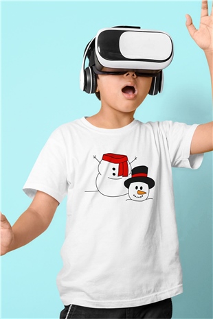 Yılbaşı Beyaz Unisex Çocuk Tişört
