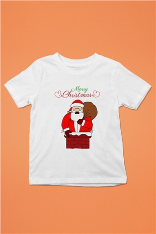 Yılbaşı Beyaz Unisex Çocuk Tişört