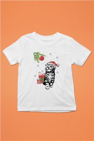 Yılbaşı Beyaz Unisex Çocuk Tişört