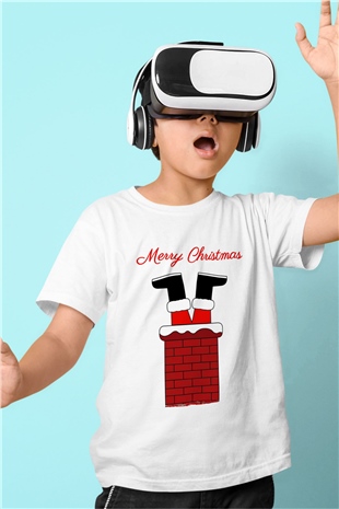 Yılbaşı Beyaz Unisex Çocuk Tişört