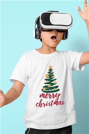 Yılbaşı Beyaz Unisex Çocuk Tişört