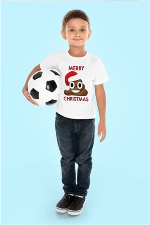 Yılbaşı Beyaz Unisex Çocuk Tişört