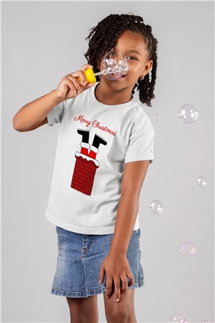 Yılbaşı Beyaz Unisex Çocuk Tişört