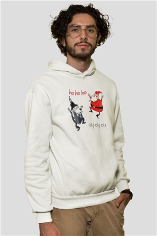 Yılbaşı Beyaz Unisex Hoodie