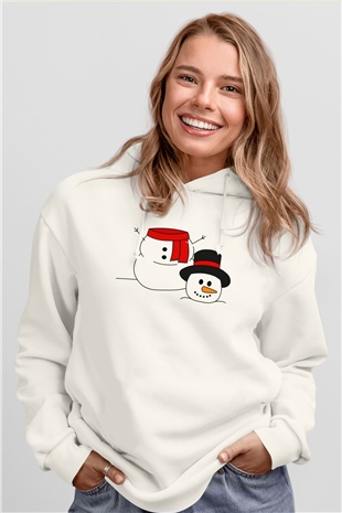 Yılbaşı Beyaz Unisex Hoodie
