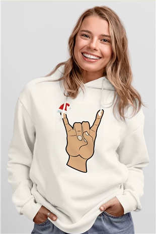 Yılbaşı Beyaz Unisex Hoodie