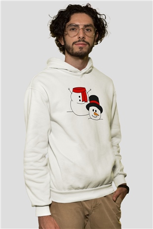 Yılbaşı Beyaz Unisex Hoodie