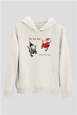 Yılbaşı Beyaz Unisex Hoodie