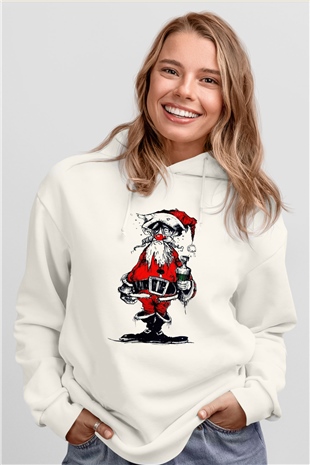 Yılbaşı Beyaz Unisex Hoodie