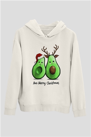 Yılbaşı Beyaz Unisex Hoodie