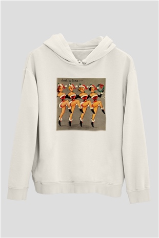 Yılbaşı Beyaz Unisex Kapşonlu Sweatshirt