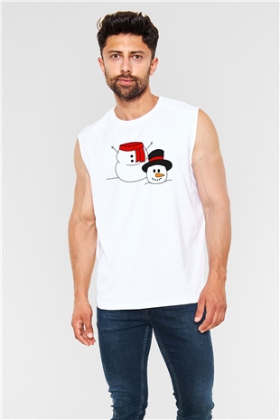 Yılbaşı Beyaz Unisex Kolsuz Tişört