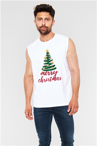 Yılbaşı Beyaz Unisex Kolsuz Tişört