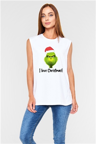 Yılbaşı Beyaz Unisex Kolsuz Tişört