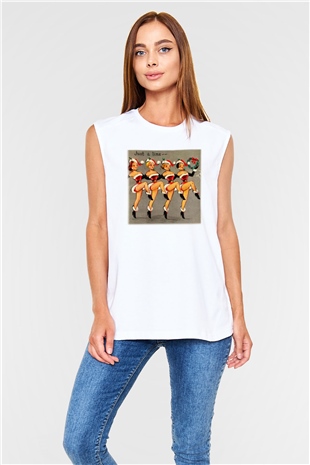 Yılbaşı Beyaz Unisex Kolsuz Tişört