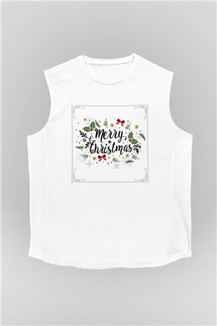 Yılbaşı Beyaz Unisex Kolsuz Tişört