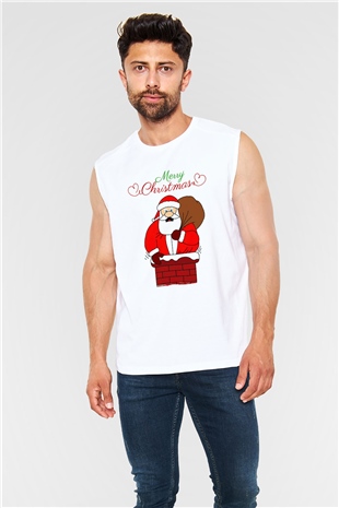 Yılbaşı Beyaz Unisex Kolsuz Tişört