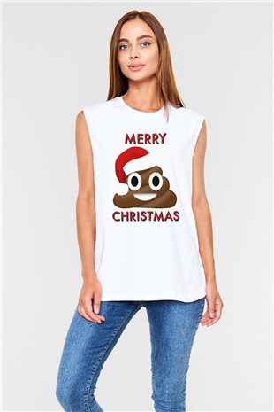 Yılbaşı Beyaz Unisex Kolsuz Tişört