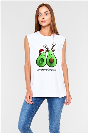 Yılbaşı Beyaz Unisex Kolsuz Tişört